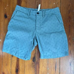 Lululemon Mens 34 Teal Golf Shorts Chino Casual Bermuda Flat Zipper Pocket